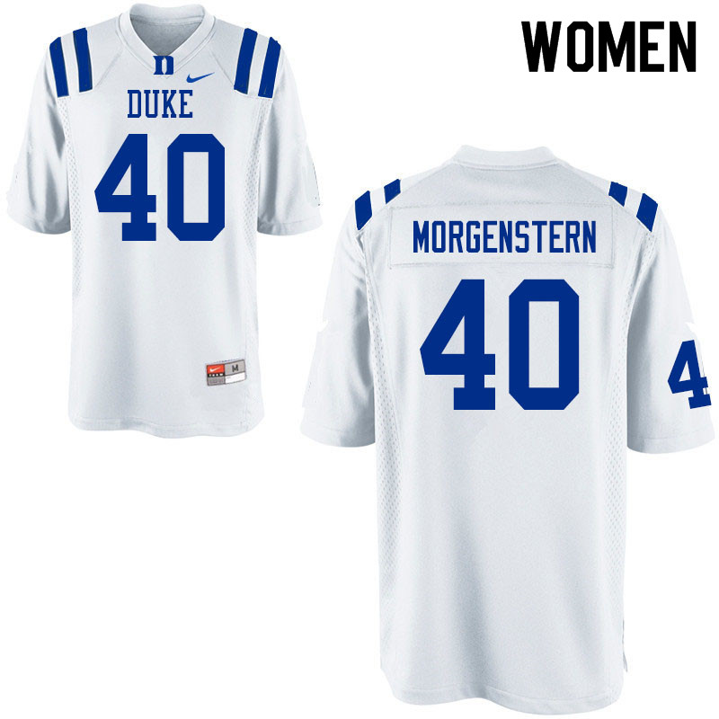 Women #40 Jacob Morgenstern Duke Blue Devils College Football Jerseys Sale-White